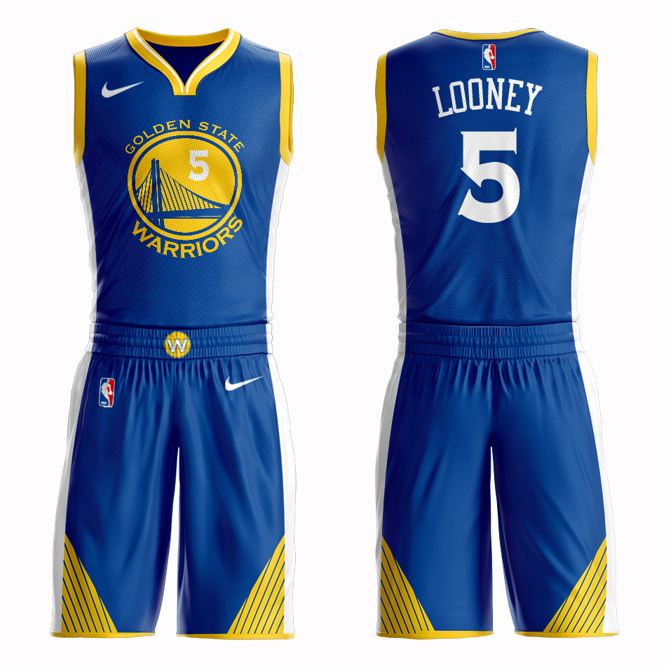 Men 2019 NBA Nike Golden State Warriors #5 Looney blue Customized jersey->customized nba jersey->Custom Jersey